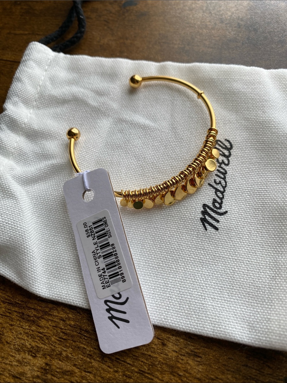 NWT MADEWELL Coin Cluster Wire Cuff Bracelet - Picture 5 of 6